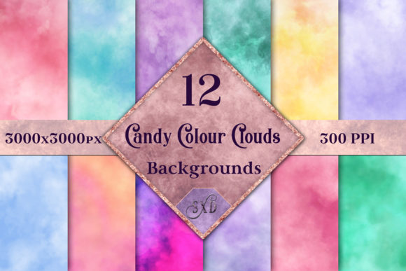 Download Candy Colour Clouds - 12 Background Images - Colour Collection