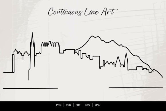 Download Edinburgh Skyline Continuous Line Art – - Line art Collection