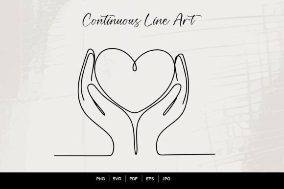 Download Hands Holding Heart Continuous Line Art - Line art Collection