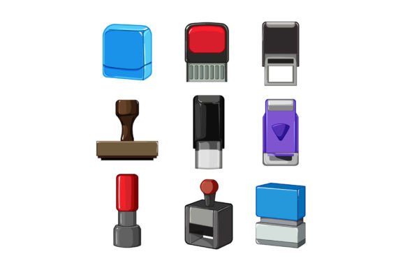 Download Stamp Handle Set Cartoon Vector - Hand Collection