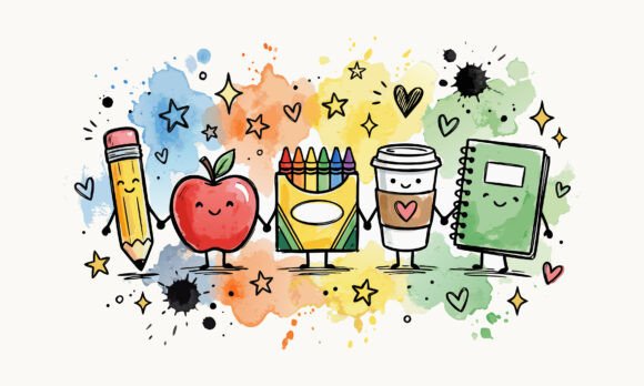 Download Kawaii School Friends Doodle Sublimation - Premium Resources