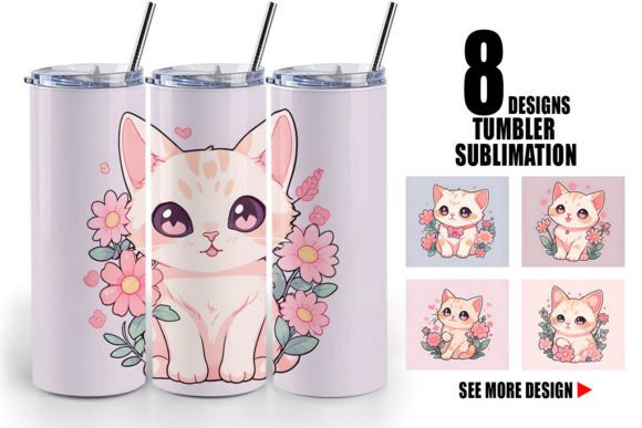 Download Tumbler Wrap Cute Cat Illustration - Cat illustration Collection